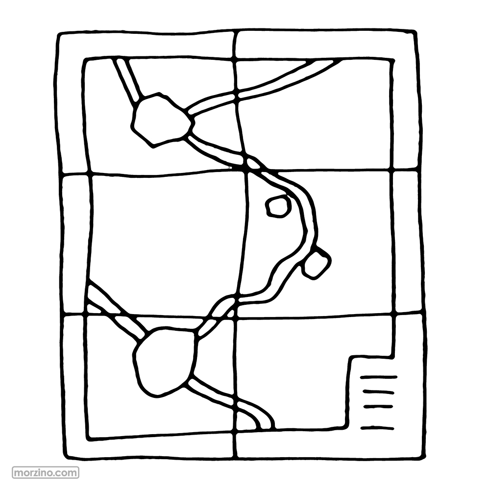 Ausmalbild: Landkarte