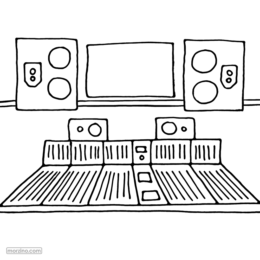 Ausmalbild: Tonstudio